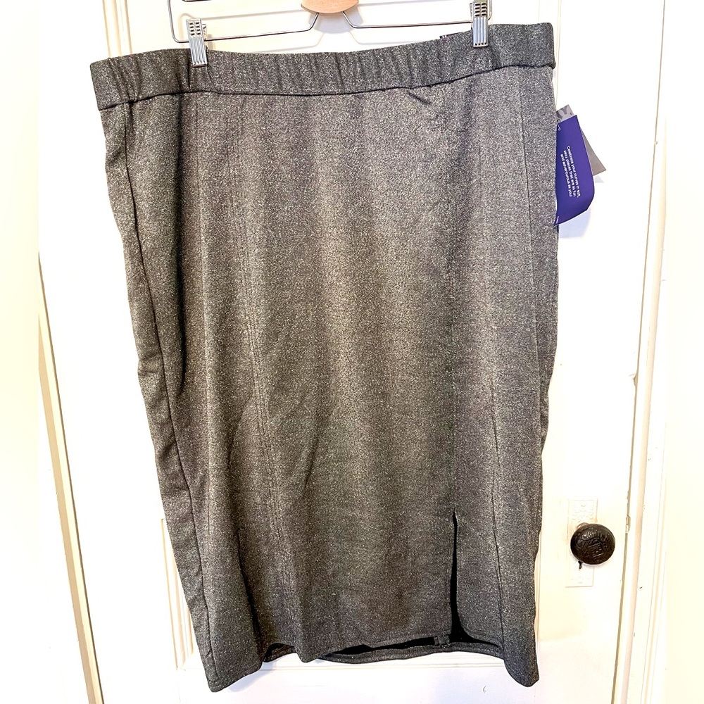 NWT Limited Edition Catherine’s silver grey metallic A-line skirt